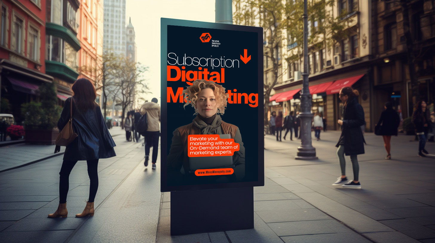 Digital screen displaying tailored advertisements to different consumers, showcasing personalized marketing strategies.