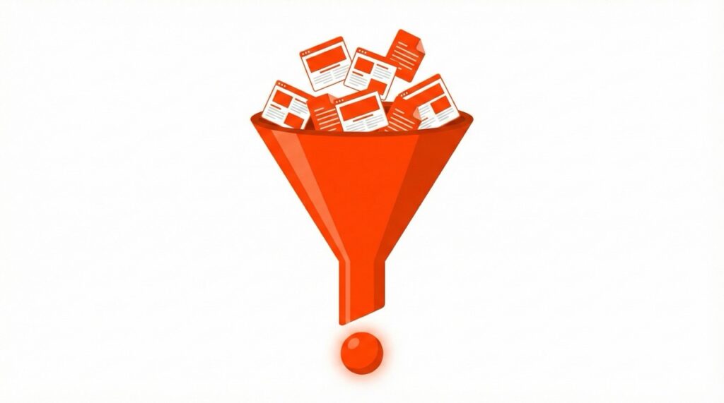 Funnel diagram showing how SEO handles discovery and GEO handles decision making.