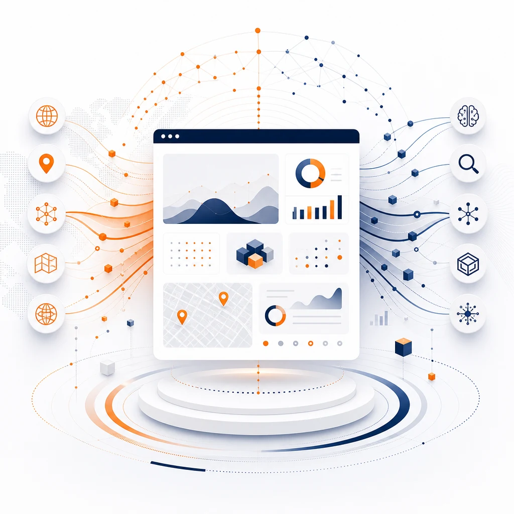SEO and GEO discovery system connecting website structure, search visibility, and AI citations