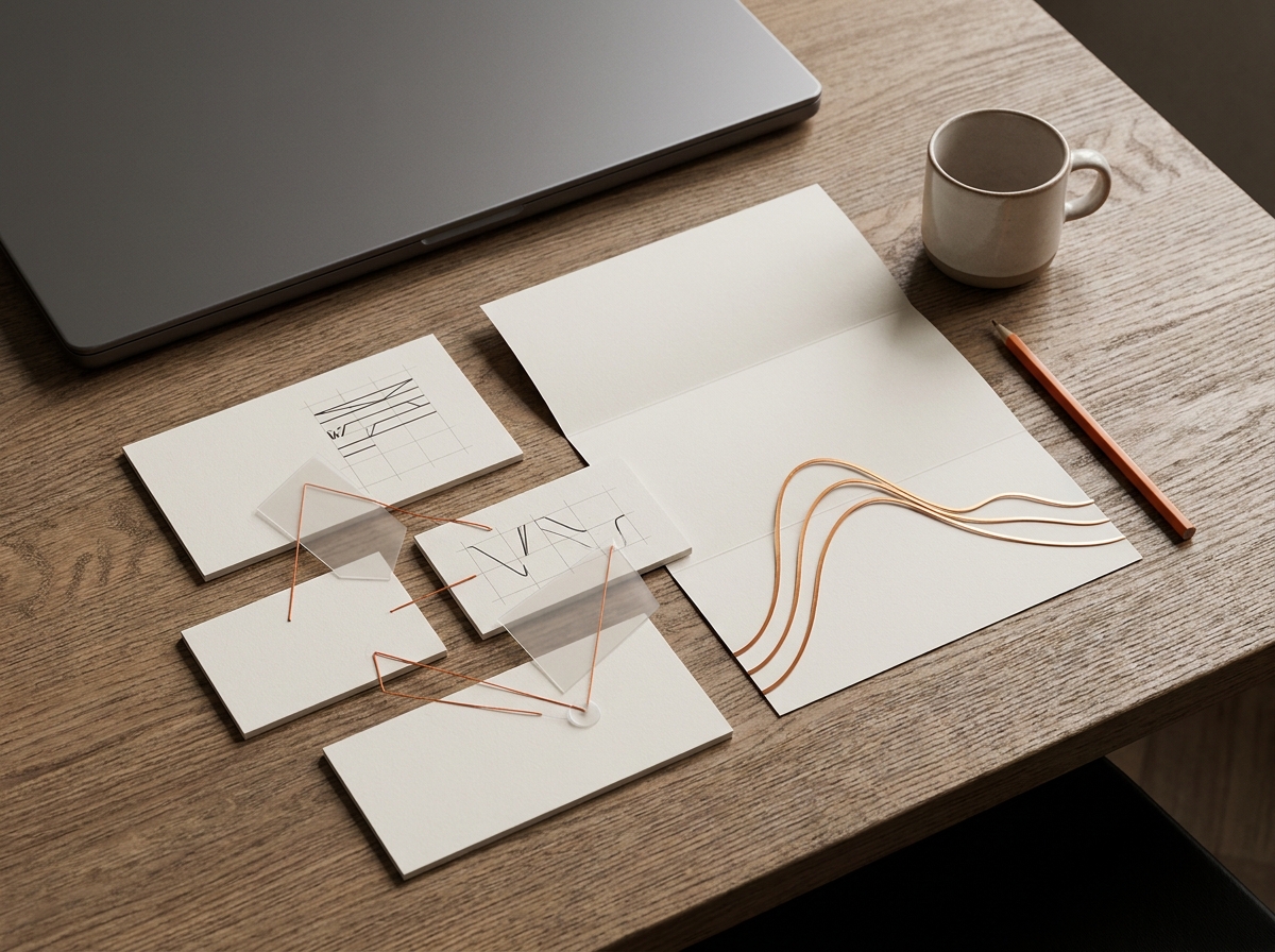 Abstract website content cards and analytics shapes arranged for AI search visibility planning.