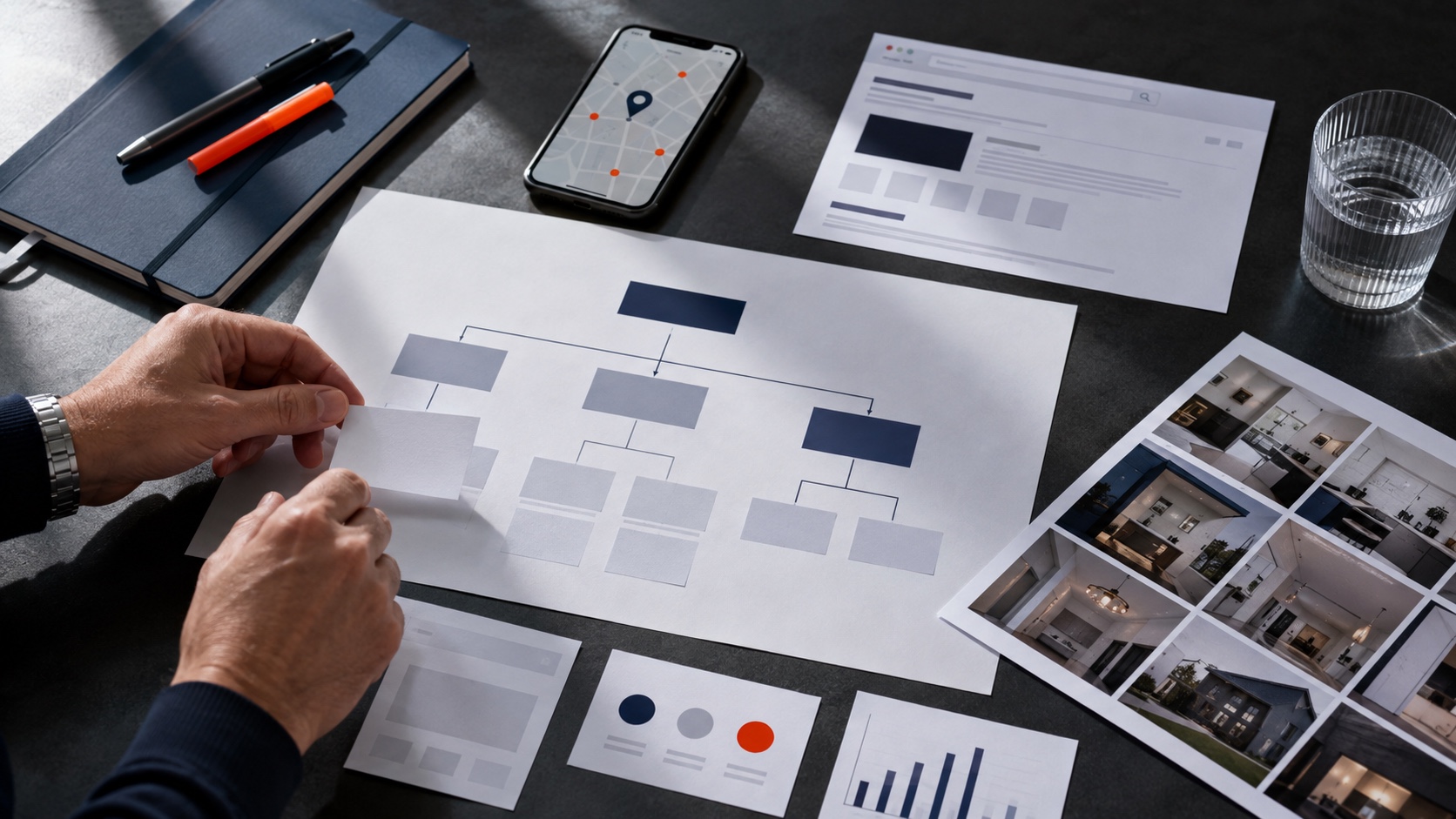 Modern SEO system connecting site architecture, local discovery, helpful content, customer proof, and conversion measurement.